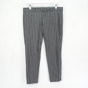 Banana Republic Sloan Gray Check Twill Canvas Pants -6 Petite  32 / 24.5- Low Ri